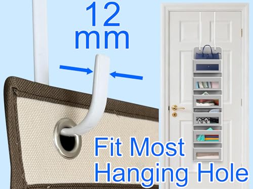 Single Extra Long Over Door Steel Hooks 4 Pack Fit 1-3/8" Door 14.2" White - size: 14.2"Length