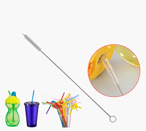 WAFJAMF 10 Pcs Straw Brush Set Nylon Pipe Tube Cleaner 173mm x 5mm Skinny - color: Strawbrush-10pcs