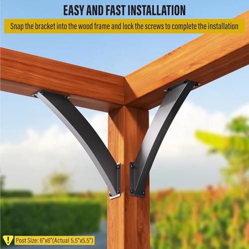 Heavy Duty 45 Degree Angle Support Bracket 2"×4" (Actual: 1.5"×3.2") Wood Beam Support Hardware Degree Post Bracket for Gazebos Pagola Porches 2Pcs - size: 2"×4"