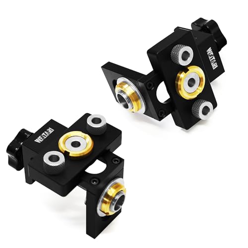 3 in 1 Doweling Jig Drill Kit, 8/10/15mm Pocket Hole Jig Kit Adjustable Dowel Drill Guide Kit Woodworking Drilling Locator Puncher Tool Set Woodworking Screws Punch Locator