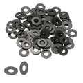 PATIKIL 10# Flat Washers 1/4" ID x 1/2" OD, 100 Pcs 304 Stainless Steel Metal Washers Black Electroplated Flat Gasket Spacer for Screws and Bolts, Black - size: 1/2 x9/16"ID x 1"OD