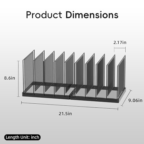 9-Section Desk File Organizer, Vertical File Holder, Mesh Desktop File Folder Metal File Binder Organizer Stand for Office Home Classroom, Black - color: Black, size: 1 Pack 9-Section