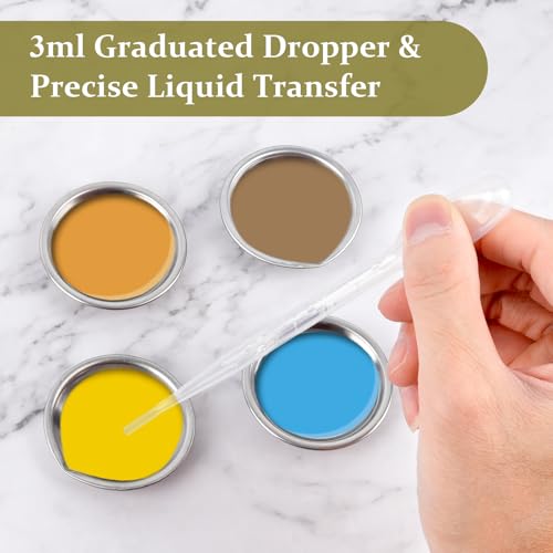 Stainless Steel Paint Tray 60 Pcs, Small Metal Mixing Palette for Airbrush
