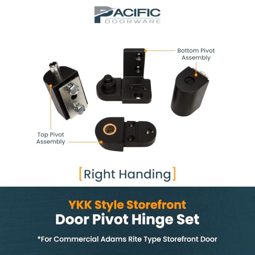 Pacific Doorware YKK Style Storefront Door Pivot Hinge Set - Right, Bronze | Duronotic Bronze finish for commercial storefront doors, compatible with YKK style frames, includes complete pivot hinge - size: Right Hand, style: Duronotic Bronze