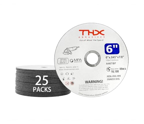 THX 6 Inch Cut Off Wheel,Long-Lasting Thin Cutting Wheel,25 Pack - size: 6" x 0.045" x 7/8"