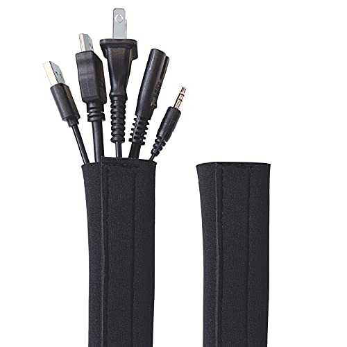 Hook and Loop Cable Sleeve by Wrap-It Storage - 48" x 4.5" (2-Pack) Black - size: 48 in (2-Pack)