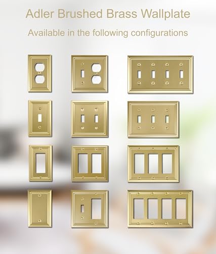 OKAWYC Single Blank Light Switch Cover Adler Metal Wall Plate, 4-Pack Brushed Brass 1 Gang, for Light Switch Cover Outlet Cover Decorative Wallplate, Durable - size: 1 Blank