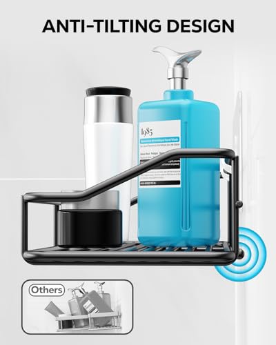 Nieifi Shower Caddy Adhesive, Shower Shelves, Shampoo Holder for Bathroom - color: Black, size: 2 Pack