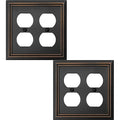 OKAWYC Double Duplex Outlet Light Switch Cover Adler Metal Wall Plate, 2-Pack Aged Bronze 2 Gang, for Receptacle Light Switch, Switch Cover Decorative Wallplate, Durable - style: 2 Duplex 2PK