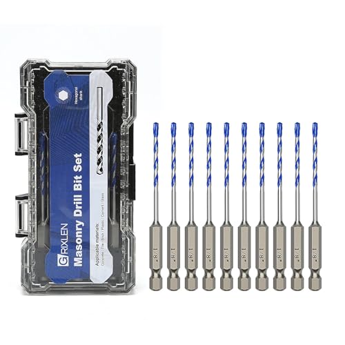 10 Pack 1/8 inch Masonry Drill Bit Set,Concrete Drill Bit Set Set - style: 1/8"（10 Pcs）