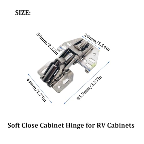 RV Soft Close Cabinet Hinges for Motorhome, Caravan, Camper & Travel Trailer - 4pc Overhead Cabinet Hinges