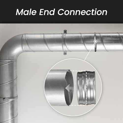 Galvanized Metal 8 Inch Duct Couplings - No Gaskets - Dryer Vent Connector - size: 8 Inch