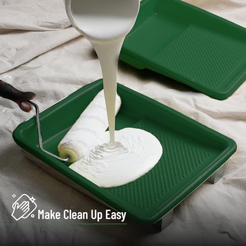 Bates- Paint Tray Liner, 9 Inch, 10 pcs, Green Paint Pans Trays, Plastic Paint Tray, Roller Tray Liners - color: Green, size: 10 Pack 9 Inch