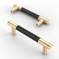 Asidrama 10 Pack 3.75 Inch(96mm) Matte Black Cabinet Pulls Knurled Cabinet Handles Gold Cupboard Handles Kitchen Cabinet Hardware for Cupboard Drawer Pulls - color: Black-Gold, size: 3.75" Hole Center, style: 10 Pack