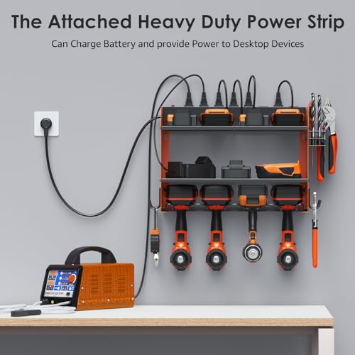 CCCEI Wall Mount Modular Tool Charging Organizer, Orange, 1 Pack, 3 Tier. - color: Orange