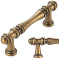 KOOFIZO 30 Pack 3 in Antique Brass Cabinet Pulls, Brass Drawer Handles P30 - color: Antique Brass, size: 3" CC - 30Pcs