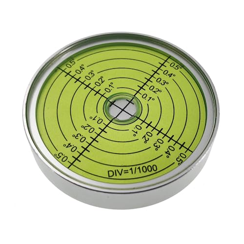 Aluminum alloy high-precision universal horizontal level instrument bubble level tool circle 2.4 inches 60mm (3 points silver green (magnetic)) - color: 3 Points Silver Green (Magnetic)