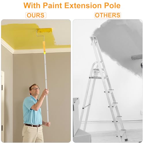 Leshein Paint Roller Kit with Extension Pole, Paint Brushes Set for Walls