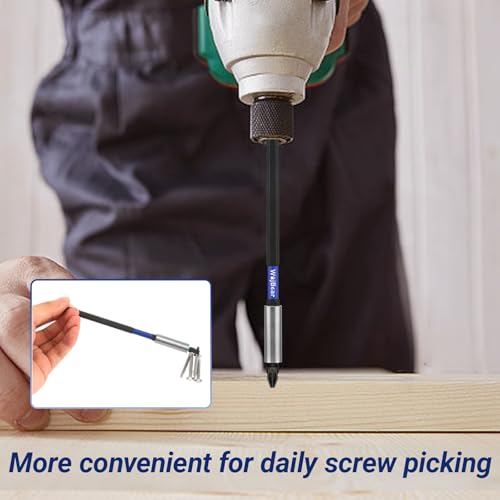 6 PCS Magnetic Extension Bit Holder Set, 2 * 3inch 2 * 4inch 2 * 6inch, Drill Bit Holder for Impact Driver with 6 PCS Screwdriver Bits, 2*PZ2 2*PH2 T20 TT20 - size: 2*3 \ 2*4 \ 2*6 inch