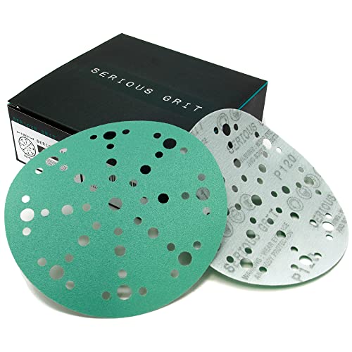 Serious Grit - 6-Inch 49-Hole P120 Grit Sanding Discs - 50 Pack Box - size: 120 Grit
