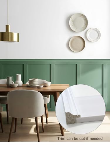 Upick Board and Batten Wainscoting Panels, Paintable, 120" x 43", White - size: 120x43 IN