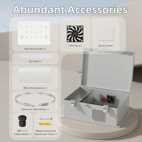 Joinfworld Vented Outdoor Enclosure Box 18.1x12.6x6.4 White - size: 18.1"x12.6"x6.4" Non-Slip Buckle