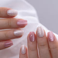 CurvLife Short Square French Tip Press On Nails, Noir Trim Black, Soft Gel - color: Latte Spark