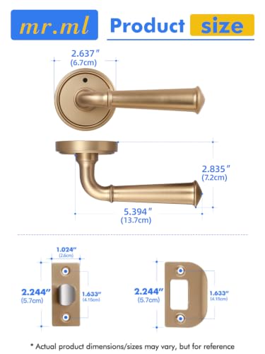 Door Handle Champagne Bronze Privacy Door Door Lever, 1 Pack - color: Champagne Bronze