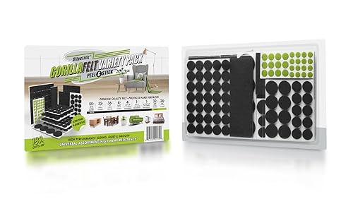 Slipstick Gorilla Felt Furniture Pads (189 Piece Variety Pack) Premium Furniture Pads & Chair Leg Floor Protectors for Hardwood Floors & Hard Surfaces - size: 189 Piece Variety Pack