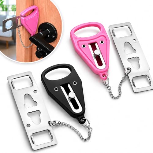 Portable Door Lock 2Pack Extra Lock for Additional Privacy and Safety in Home, Hotel and Apartment, Prevent Unauthorized Entry, Protect Family Security in Traveling, Bedroom, AirBNB