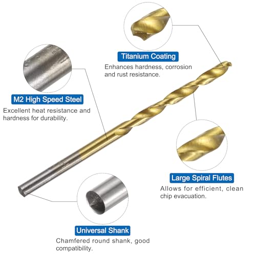 uxcell Metric Tap & Drill Bit Set, 2pcs M3 x 0.5 Straight Flute Thread Taps and 2pcs 3mm Twist Drill Bits Titanium Coated, HSS6542 Screw Tapping Threading Tools - size: M3 x 0.5 + 3mm