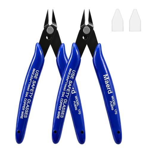 Wire Cutters, Flush Cutters Precision Spring-Loaded Side Cutter, Heavy Duty Diagonal Cutting Pliers in CRV Steel for Electrical, Home DIY, Jewelry Crafts, Coil Making Tools (#1 blue2)