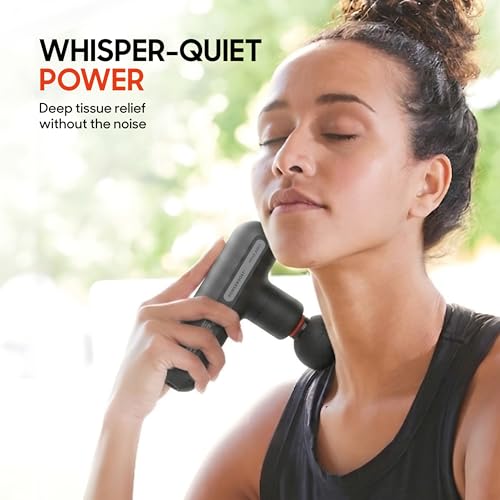 Sharper Image Powerboost Move Mini Percussion Massage Gun, Powerful & Quiet - color: Gunmetal Grey