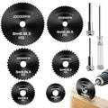 9pcs Drill Cutting Wheel and Saw Bit Set | 1/4 Inch Hex Shank Rotary Tool Attachment for Metal, Wood, Plastic（black） - color: Black