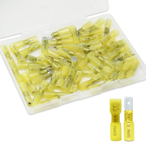 80 PCS Spade Connectors Kit, Heat Shrink Spade Terminal 12-10 AWG - size: 12-10AWG, style: Spade Female & Male
