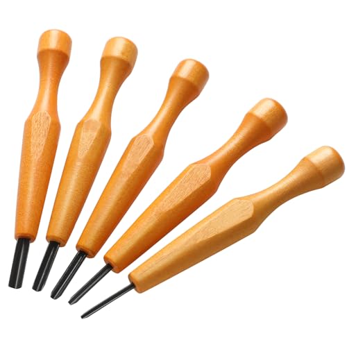 WILLBOND 5 Pcs Linoleum Carving Tool Set Wood Handle Linocut,Classic - style: Classic