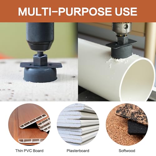 Hole Saw Set, 19Pcs Hole Saw Kit with 3/4" to 5" (19mm-127mm) Saw Blades, Mandrels, Drill Bits, Installation Plate, Hex Key, Ideal for Soft Wood, Plastic, PVC Board, Drywall with Storage Case - style: Hole Saw 19pcs