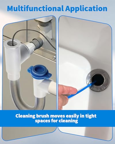 4 PCS Condensate Trap Flexible Drain Brush, 48 Inch Drain Line Cleaning Brush, Condensate Traps Clean for Condensate P-Trap and HVAC Systems