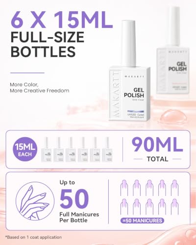 Makartt Cat Eye Gel Nail Polish Set 15ML : 6 Shimmer Magnetic Colors - color: Infinity Stones