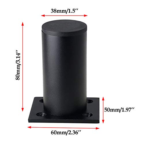 4-Pack Adjustable Aluminum Alloy Furniture Legs 3" Height Black - color: Black, size: 3 Inch