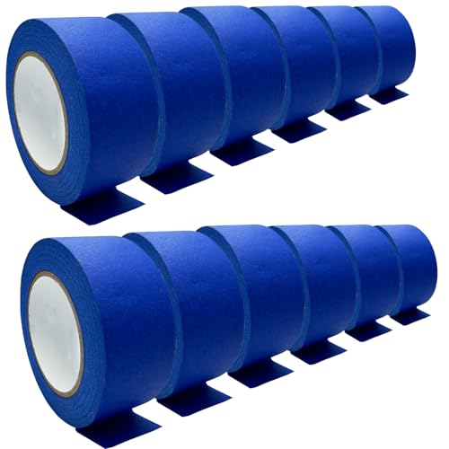 SmaringRobot Premium Blue Painters Tapes, Paint Tape, No Residue & Easy Removal, Painting Tape for Painter, DIY Paper Arts & Crafts, Spraying Drywall Paint, 12PCS 1.88 Inches x 60.1 Yd Painter's Tape - size: 12 Rolls, 1.88IN X 60.1YD