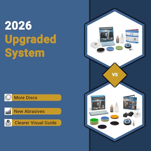 GLASS POLISH DIY Glass Scratch Removal Kit 3” (75mm) - Effective Glass Polishing with Drill or Polisher, Repairs Deep Scratches, Removes Surface Damage and Restores Original Clarity & Shine - size: 3 inch (10 Abrasives)