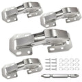 BESTEEL 4 Pack Hidden Hinges Upgrade Soft Close Surface Mounting Hinge,90 Degree Concealed Cabinet Hinges for Kitchen Cabinet Doors Frameless,No Pre-drilled,Surface Mount Hinges with Extra Bumper - size: 4 PCS