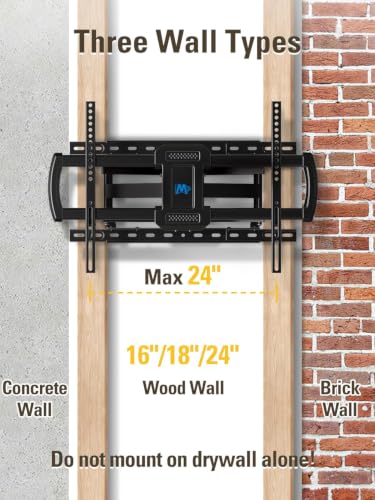 Mounting Dream TV Wall Mount for Most 42-84 Inch TVs, Full Motion TV Mount - size: For 42" to 84" TVs, 24" Studs