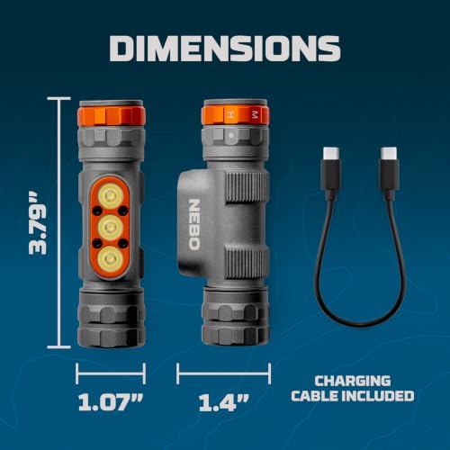 NEBO Transcend 1500 Rechargeable Headlamp | 1,500 Lumens, 5 Light Modes, Detachable Magnetic Work Lamp, Waterproof, Bright LED Head Light for Hiking & Camping, Includes USB Charging Cable - style: 1500 Lumen