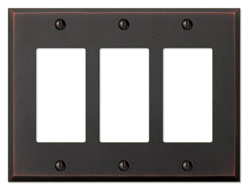 Amerelle Manhattan Triple Rocker Cast Metal Wallplate in Aged Bronze, 3 Rocker - size: 3 Rocker