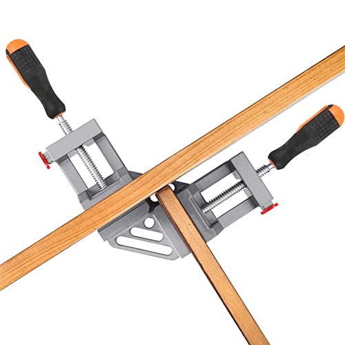 HOIGON 3 Pack Double Handle Corner Clamp, 90 Degree Right Angle Corner Clamp with Adjustable Swing Jaw Aluminum Alloy for Woodworking, Welding, Framing - size: 3 PCS