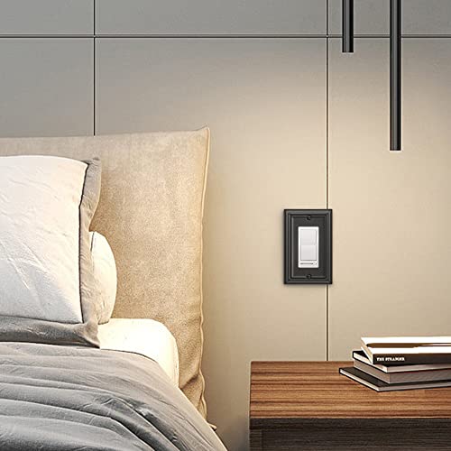 DEWENWILS Metel Decorator Outlet Cover, 4-Pack Wall Plates - color: Black, size: 3 Toggle 2PK