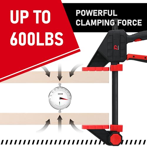 2-Pack 600lbs Clamping Force Bar Clamps For Woodworking，6 Inch Wood Clamp, Four Times Clamping Force of Standard Products, One Hand Heavy Duty Bar Clamps, Quick Grip Clamps for Carpentry - size: 6 INCH