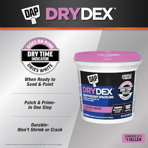 1 qt DAP 12330 DryDex Interior/Exterior Spackling- Pack of 2 - size: 1 Quart - Pack of 2